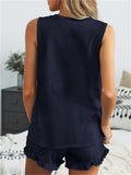 Women's Loose Cozy Round Neck Sleeveless Summer Sets