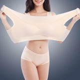 Super Comfy High Elastic Wireless Full Busty Soft Bras - Nude