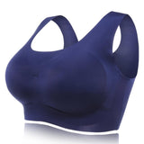 Super Comfy High Elastic Wireless Full Busty Soft Bras - Blue