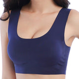 Super Comfy High Elastic Wireless Full Busty Soft Bras - Blue