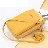 Casual Style Multiple Compartment Grain Textured Detachable Shoulder Strap Wallet Phone Holder