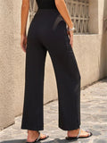 Women's Elastic Waist Stretch Wide Leg Pants