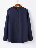 Casual Loose Comfy Linen Buttons Long Sleeve Shirts