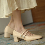 Luxury Simple Square Toe Pearl All Match Women's Pumps