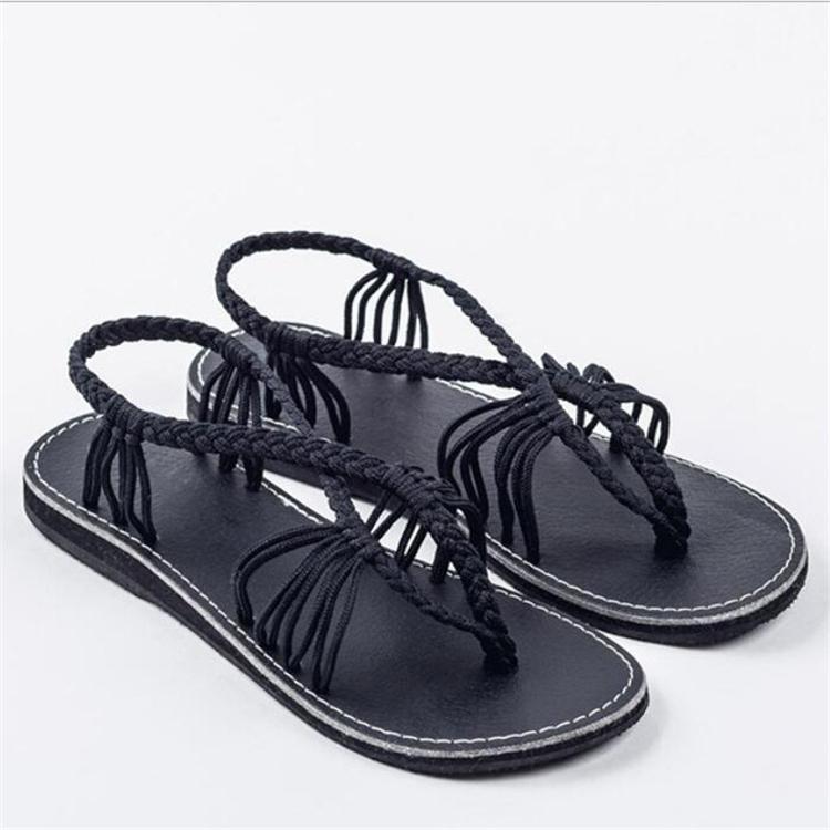 Women's Knitted Fabric Breathable Beach Flat Sandals