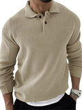 Men's Fashionable Slim Long-sleeved Lapel Autumn Knit Sweater