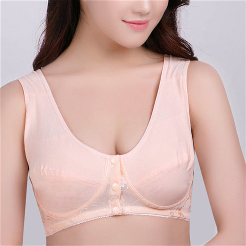 Cotton Front Button Full Coverage Lightly Lined Soft Bras