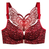 Leopard Print Back Wireless Front Closure Push Up Bras