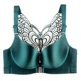 Leopard Print Back Wireless Front Closure Push Up Bras