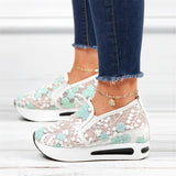 Floral Embroidery Breathable Mesh Sneakers for Women