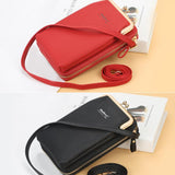 Casual Style Multiple Compartment Grain Textured Detachable Shoulder Strap Wallet Phone Holder