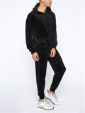 Sporty 2-Piece Pullover Hooded Oversized Sweatshirt Male Velvet Sets