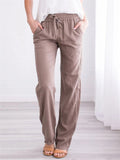 Women's Daily Wear Elastic Band Cotton Linen Pants
