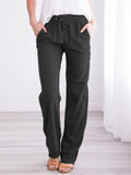 Women's Daily Wear Elastic Band Cotton Linen Pants