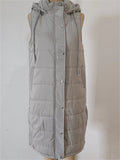 Women's Winter Fashion Long Puffer Vest with Hood