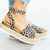 Women's Adjustable Buckle Up Platform Espadrille Sandals