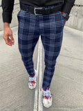 Casual Fashion Stripe And Plaid Design Solid Color Straight-Leg Pants