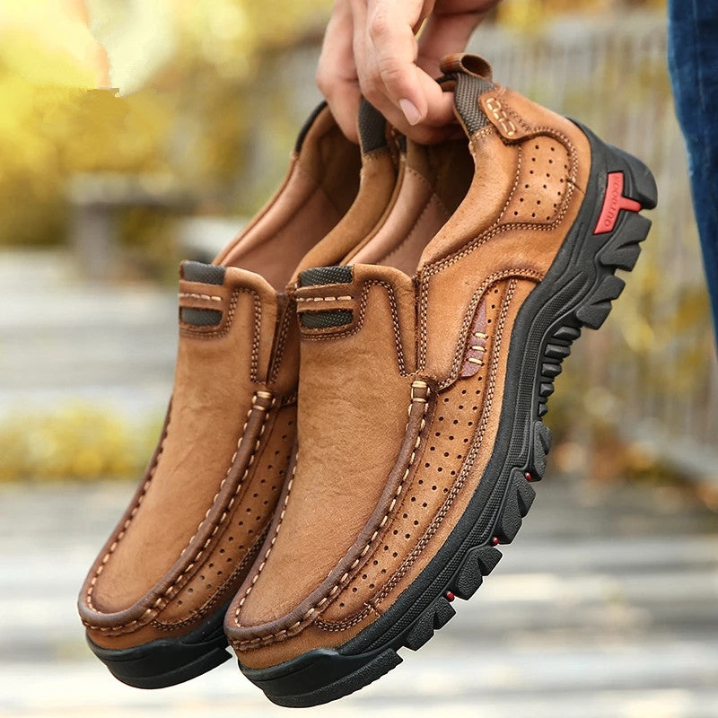 Men's Breathable Genuine Leather Handmade Walking Shoes