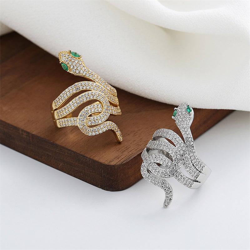 Natural Fancy Snake Copper Plated Female Ring