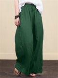 Summer Breathable Cotton Linen Ultra Light Wide Leg Pants for Women