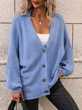 Women's Stunning Simple Baggy V Neck Button Knit Sweaters