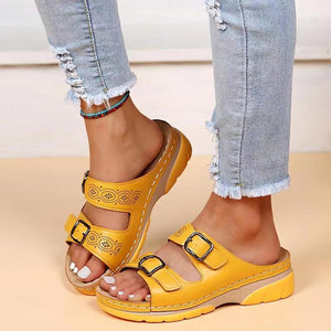 Fashion Comfort Slip On Buckle Up Sandals for Women