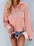 Ladies Trendy Autumn Solid Color Extendible Sweatshirt