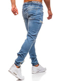 Men's Fashion Cozy Elastic Waist Lace Up Jeans