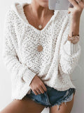 Women's Stylish Winter Pullover Knitted White Hoodies