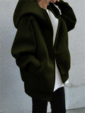 Casual Fashion Street Style Zipper Hooded Plush Hoodies For Women