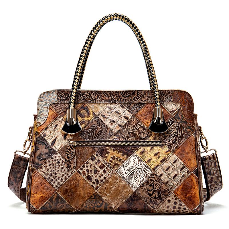 Fashionable Design Colorful Patchwork Large Capacity Handbag Shoulder Bag