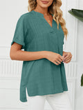 Women's Summer Thin V Neck Short Sleeve Pullover Chiffon T-shirts