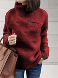 Fall Winter Fashion Turtleneck Fleece Sweatshirts For Women