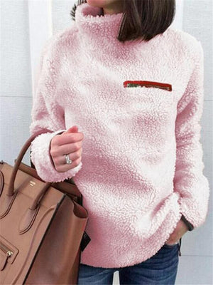 Fall Winter Fashion Turtleneck Fleece Sweatshirts For Women