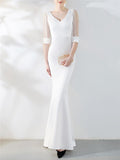 Gorgeous Fitted Waist Mermaid Maxi Vintage Evening Gowns