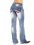 Fashion American Flag Stretch Jeans for Women