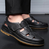 Classic Leather Closed Toe Summer Shoes for Men