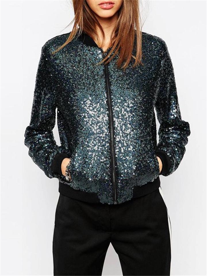 Super Cool Sequins Sporty Jacket Coat