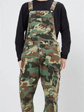 Male Outdoor Straight Leg Multi-pocket Camouflage Suspenders