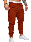 Elastic Waist Brown Cargo Pants Mens