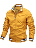 Men's Stand Collar Zip Up Slim Fit Casual Sports Jacket