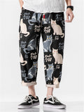 Men's Cool Cats Printed Casual Cropped Pant