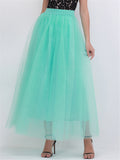 Graceful Simple Style Solid Color 4 Layers Free Size Tulle Skirts