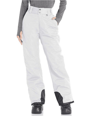 Ladies Fit Slim Pocket Solid Color Waterproof Windproof Pants