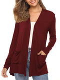 Casual Solid Color Blouses With Pockets