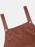 Plus Size Cotton Linen Dungarees Jumpsuits