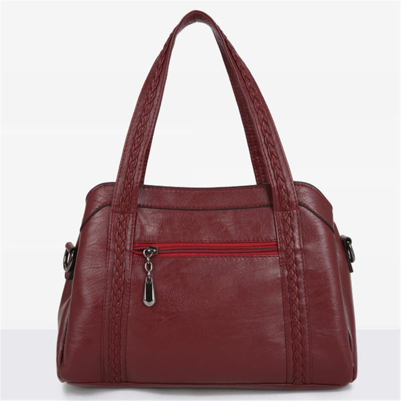 Fashion Elegant Leather Handbag Large Capacity Tassel Ornaments Shoulder Bag
