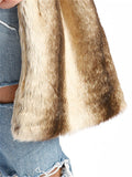 Trendy Winter Thermal Gradient Color Lapel Imitation Mink Fur Coat