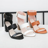 Fashion Buckle-Fastening Strap Block Heel High Platform Sandals