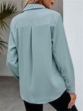 Silky Cozy Female Lapel Solid Color Chiffon Blouse